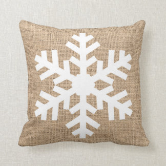 Modern Bauernhof Weihnachten Schneeflocke Rustikal Kissen