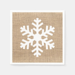 Modern Bauernhof Weihnachten Schneeflocke Rustikal Serviette