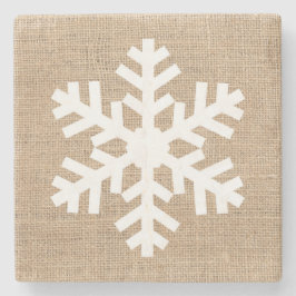 Modern Bauernhof Weihnachten Schneeflocke Rustikal Steinuntersetzer