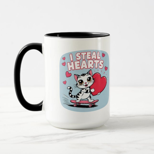 Modern be My Valentine Tasse für Paare (Links)