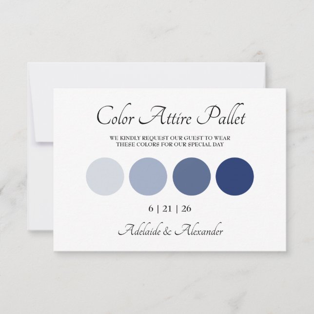 Modern Beach Coastal Watercolor Wedding Blue Karte (Vorderseite)