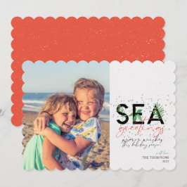 Modern Beach Sea Greetings Coral Weihnachten Foto