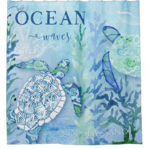 Modern Beach Sea Shore Wohngestaltung Kinderspielp Duschvorhang