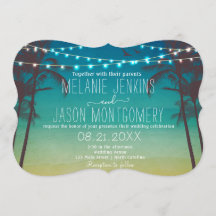 Modern Beach Tropical Palm Tree Einladung Hochzeit