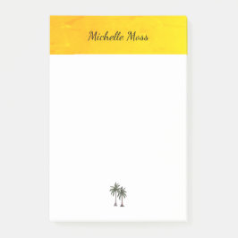 Modern Beach Tropical Palm Trees Elegantes Skript Post-it Klebezettel