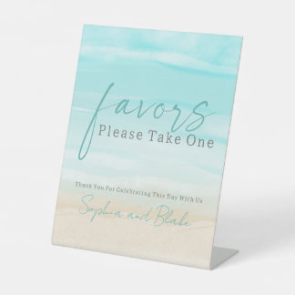 Modern Beach Wedding favorisiert Pedestal Sign Sockelschild