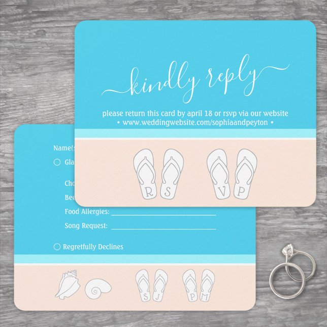 Modern Beach Wedding UAWG Meal Choice Song Anfrage RSVP Karte (Von Creator hochgeladen)