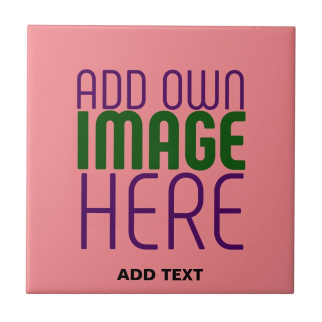 MODERN BEARBEITBARE LACHSFARBENE BILD-TEXT-VORLAGE FLIESE (Vorderseite)