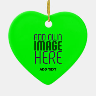 MODERN BEARBEITBARE NEONGRÜNE BILD-TEXT-VORLAGE KERAMIK ORNAMENT