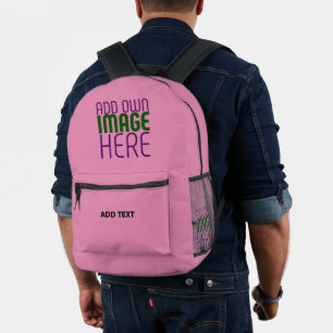 MODERN BEARBEITBARES SÜßES HELLROSA BILDTEXT-VORLA BEDRUCKTER RUCKSACK