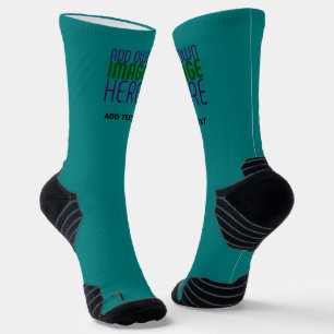 MODERN BEARBEITBARES TEALGRÜNES BILDTEXT-VORLAGE SOCKEN