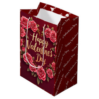 Modern Beautiful Luxury Floral Love Collection Mittlere Geschenktüte