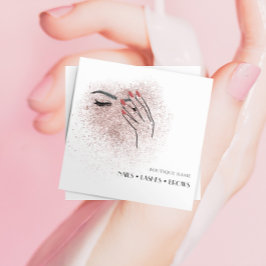 Modern Beauty Logo Nails Eyelashes Brows Quadratische Visitenkarte