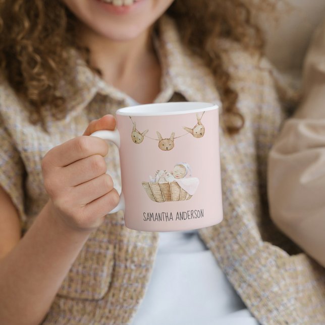 Modern Beauty Pastel Pink Name Kaffeetasse (Von Creator hochgeladen)