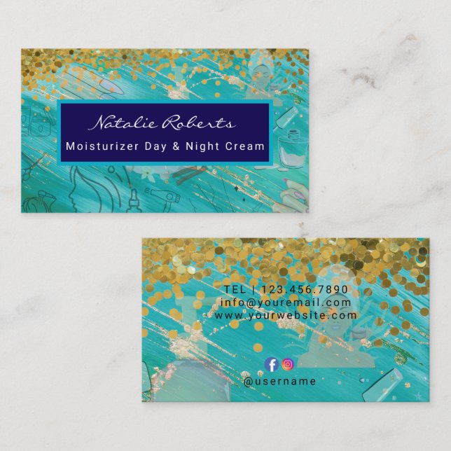  Modern Beauty Salon Moisturizer Day/Night Cream Visitenkarte (Vorne/Hinten)