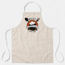 Modern Beige Linen Best Private Koch Personalisier Schürze