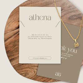 Modern Beige Necklace Jewelry Display Card