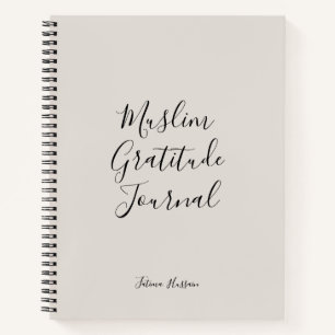 Modern Beige Sand Minimal muslimische Dankeszeitsc Notizbuch