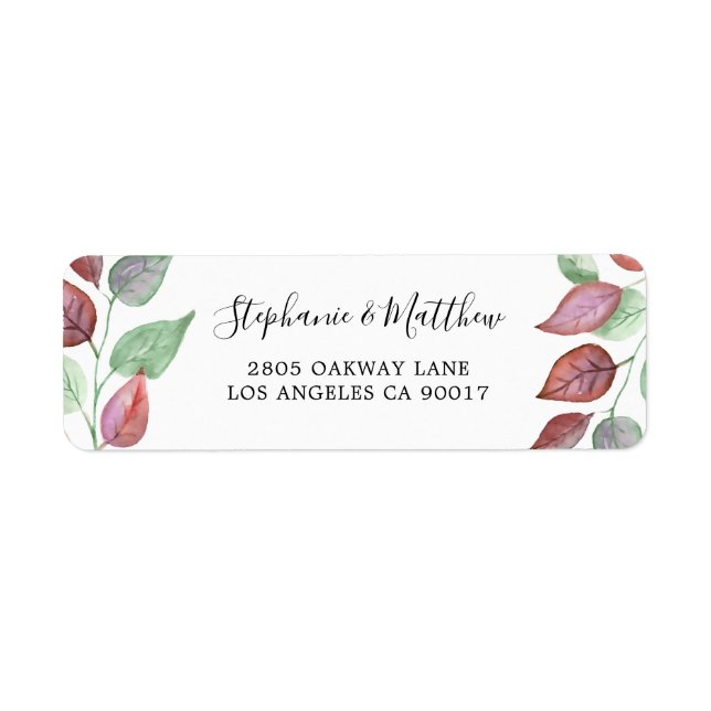 Modern bemalt Burgundy Leaf Wasserfarbe Foliage (Vorne)