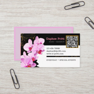Modern, Benutzerdefinierter QR-Code, Orchidee, Mar Visitenkarte