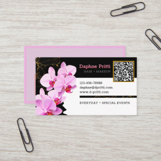 Modern, Benutzerdefinierter QR-Code, Orchidee, Mar Visitenkarte