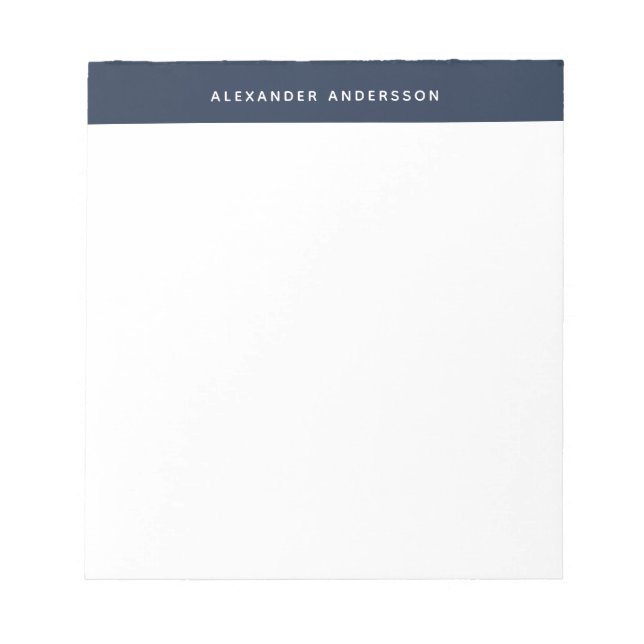 Modern Beruflich Blue Personalisiert Notepad Notizblock (Vorderseite)