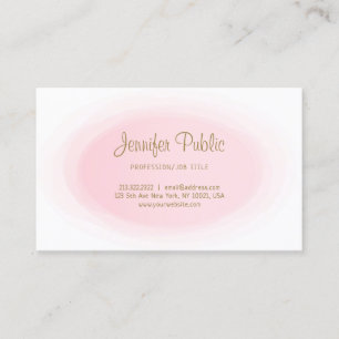 Modern Beruflich Blush Pink Gold Elegant Einfach Visitenkarte