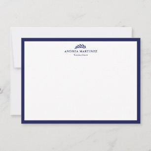 Modern Beruflich dick Navy Blue Border Mitteilungskarte