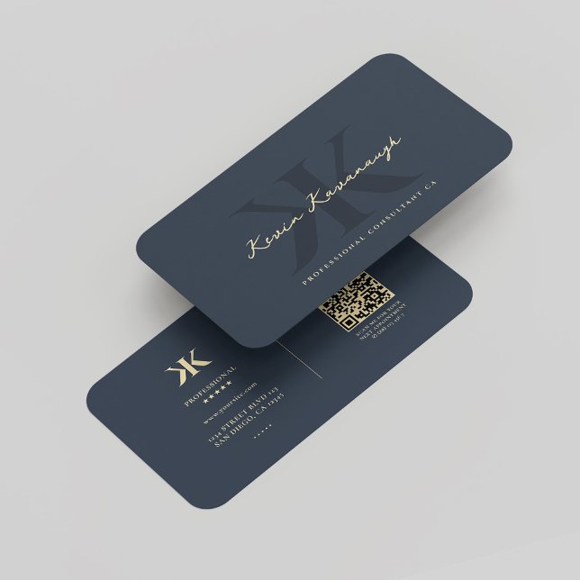 Modern Berufliche Firmenlogos Monogram K Blue Visitenkarte (Modern Professional Company Logo Monogram K Blue Business Card
)