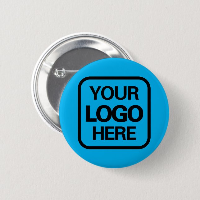 Modern Berufliches Business Logo Sky Blau Button (Vorne & Hinten)