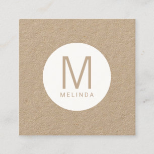 Modern Berufliches Mongram Kraft Paper Quadratische Visitenkarte