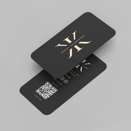 Modern Berufliches Monogramm-Logo K Black Gold Visitenkarte