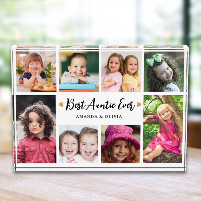 Modern Best Auntie Ever 8 Picture Collage Keepsake Fotoblock (Von Creator hochgeladen)