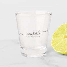 Modern Best Bridesmaid je Monogram Bachelorette Schnapsglas