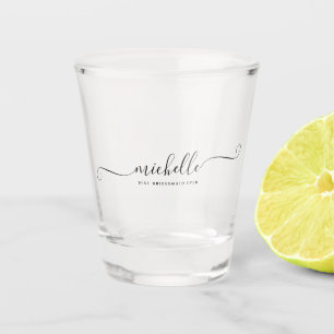 Modern Best Bridesmaid je Monogram Bachelorette Schnapsglas