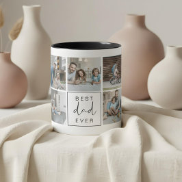 Modern Best Dad Ever Custom Photo Coffee Tasse