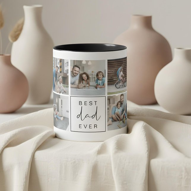 Modern Best Dad Ever Custom Photo Coffee Tasse (Photo best dad ever coffee mug)