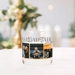 Modern Best Dad Ever Photo Collage Fathers Day Whiskyglas