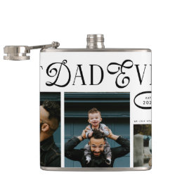 Modern Best Dad Ever Photo Heart Fathers Day Gifts Flachmann
