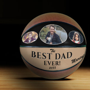 Modern Best Dad Ever Vatertag Andenken 3 Foto Basketball