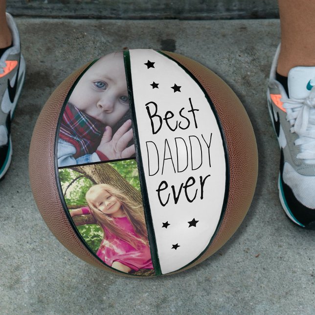 Modern Best Daddy Ever Star Foto Basketball (Von Creator hochgeladen)