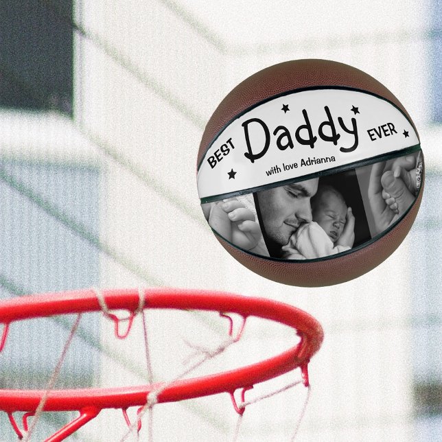 Modern Best Daddy jemals Foto Collage Basketball (Von Creator hochgeladen)