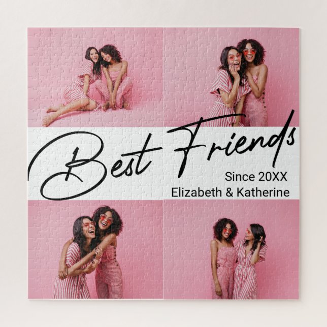 Modern Best Friends 4 Foto Collage Geschenk (Vertikal)