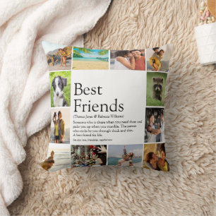 Modern Best Friends Definition Foto Collage Kissen