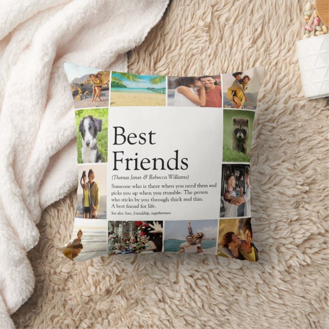Modern Best Friends Definition Foto Collage Kissen (Decke)