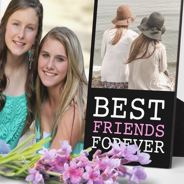 Modern Best Friends Forever 2 Foto Collage Fotoplatte (Von Creator hochgeladen)