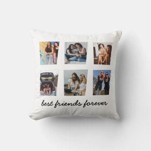 Modern Best Friends Forever 6 Foto Collage Throw Kissen