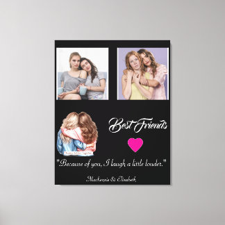 Modern Best Friends Photo Grid Keepsake Gift Plaqu Leinwanddruck