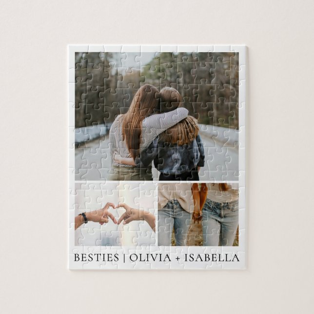 Modern Best Friends Simple Besties Photo Collage (Vertikal)