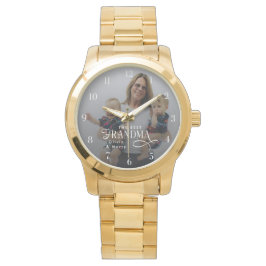 Modern Best Grandma Ever Photo Personalized Armbanduhr